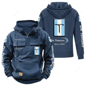 Italian Sport Coupe Tactical Quarter Zip Hoodie, Exclusive Logo Hoodie For Car Enthusiasts CAR960 - Dark Blue