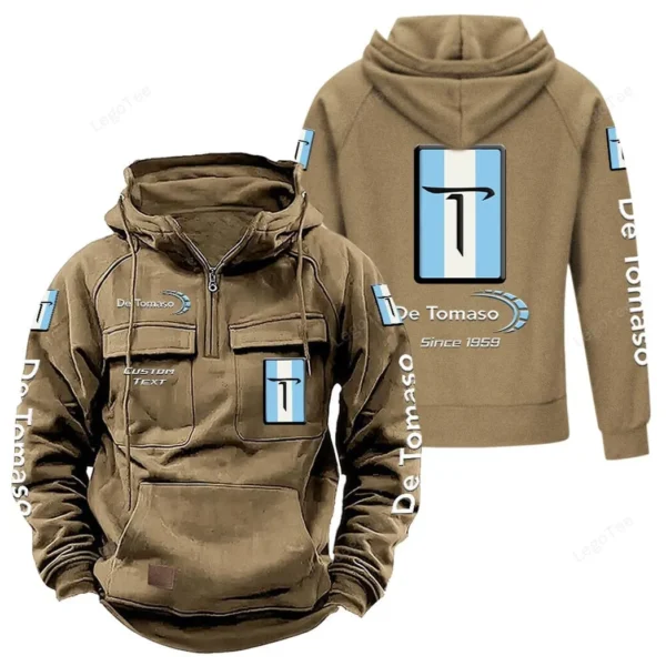 Exotic Roadster Tactical Quarter Zip Hoodie, Exclusive Logo Hoodie For Car Enthusiasts CAR960 - Khaki