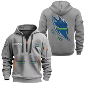 Hoodie Half Zipper Exclusive Logo Gift For Utility Tractor Enthusiasts CAR170 - Gray