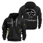 Hoodie Half Zipper Exclusive Logo Gift For Classic Muscle Car Enthusiasts CAR200 - Black