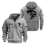 Classic Muscle Car Hoodie Half Zipper, All Over Print Hoodie Gift For Classic Muscle Car Enthusiasts CAR200 - Gray