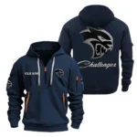 Hoodie Half Zipper Exclusive Logo Gift For Classic Muscle Car Enthusiasts CAR200 - Navy