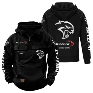Track-Ready Muscle Car Tactical Quarter Zip Hoodie, Exclusive Logo Hoodie For Car Enthusiasts CAR960 - Black