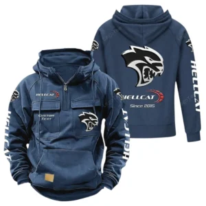 American Super Muscle Tactical Quarter Zip Hoodie, Exclusive Logo Hoodie For Car Enthusiasts CAR960 - Dark Blue