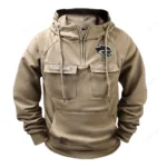 High-Performance Coupe Tactical Quarter Zip Hoodie, Exclusive Logo Hoodie For Car Enthusiasts CAR109 - Khaki
