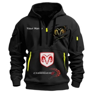 Hoodie Half Zipper Exclusive Logo Gift For Retro-Inspired Sedan Enthusiasts CAR113 - Black