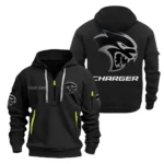 Retro-Inspired Sedan Hoodie Half Zipper, Exclusive Logo Hoodie For Retro-Inspired Sedan Enthusiasts CAR200 - Black