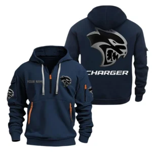 Hoodie Half Zipper Exclusive Logo Gift For Retro-Inspired Sedan Enthusiasts CAR200 - Navy