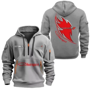 Retro-Inspired Sedan Hoodie Half Zipper, All Over Print Hoodie Gift For Retro-Inspired Sedan Enthusiasts CAR170 - Gray