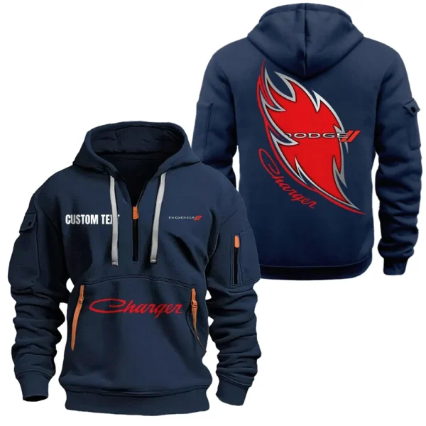 Retro-Inspired Sedan Hoodie Half Zipper, All Over Print Hoodie Gift For Retro-Inspired Sedan Enthusiasts CAR170 - Navy