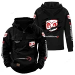 American Muscle Car Tactical Quarter Zip Hoodie, Exclusive Logo Hoodie For Car Enthusiasts CAR122 - Black