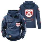 Power Sedan Tactical Quarter Zip Hoodie, Exclusive Logo Hoodie For Car Enthusiasts CAR960 - Dark Blue
