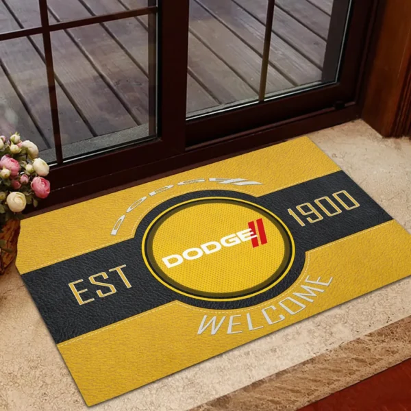 Muscle Car Doormat, Durable Auto-Inspired Rug for Garage or Home Entry CAR169 - Yellow