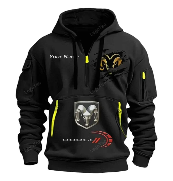 Hoodie Half Zipper Exclusive Logo Gift For Sport Saloon Enthusiasts CAR113 - Black