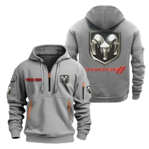 Hoodie Half Zipper Exclusive Logo Gift For Muscle Car Enthusiasts CAR200 - Gray
