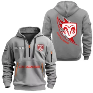 Muscle Car Hoodie Half Zipper, All Over Print Hoodie Gift For Muscle Car Enthusiasts CAR170 - Gray
