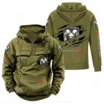 Muscle Car Tactical Quarter Zip Hoodie, Exclusive Logo Hoodie For Car Enthusiasts CAR122 - Army Green