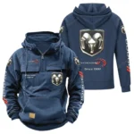 Power Car Tactical Quarter Zip Hoodie, Exclusive Logo Hoodie For Car Enthusiasts CAR960 - Dark Blue