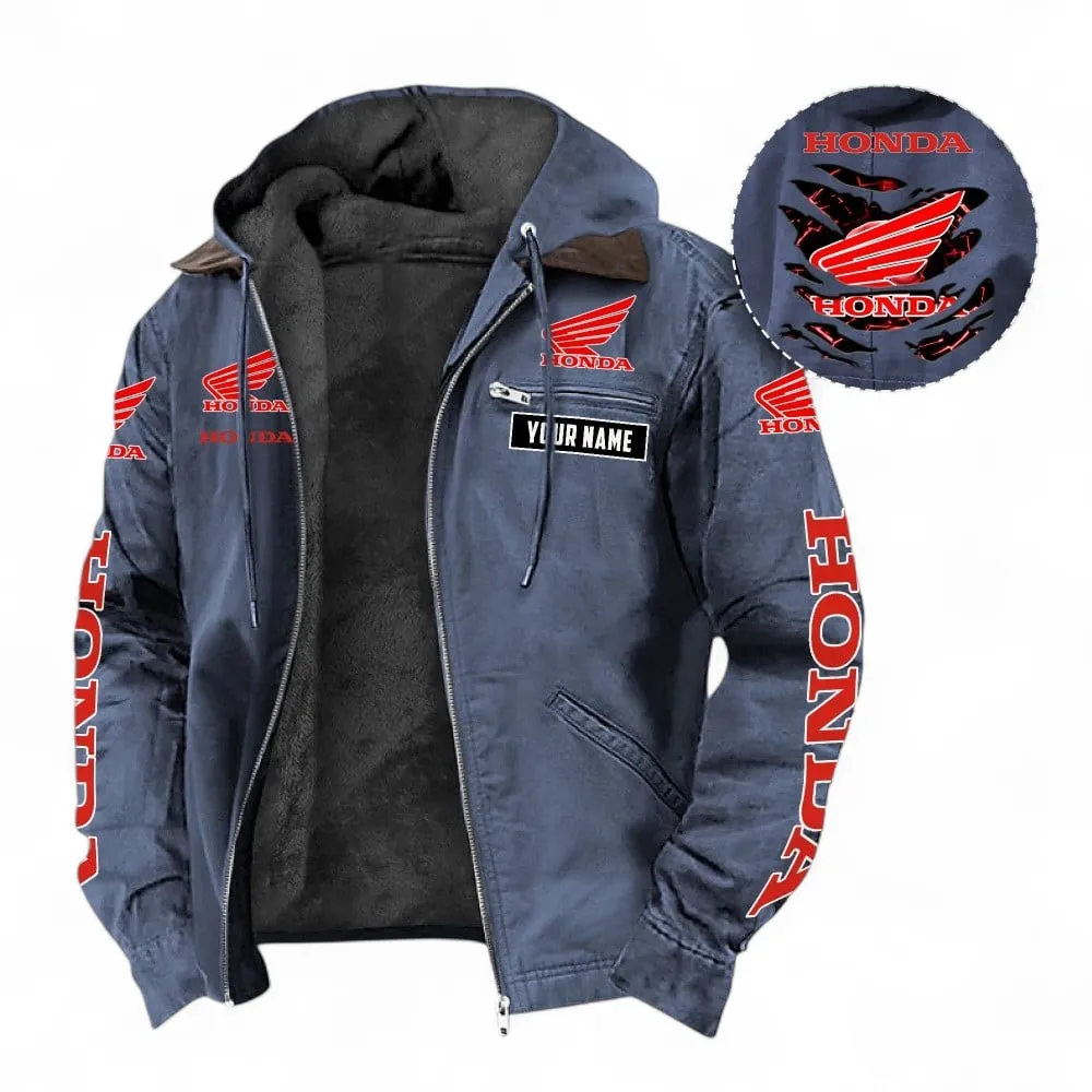 Dual-Sport Motorcycle Hooded And Flannel Hoodie, Exclusive Logo Hoodie For Motor Lovers CAR391 - Navy Blue