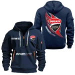 Hoodie Half Zipper Exclusive Logo Gift For Italian Sport Bike Enthusiasts CAR170 - Navy