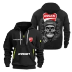 Hoodie Half Zipper Exclusive Logo Gift For Sleek Superbike Enthusiasts CAR166 - Black