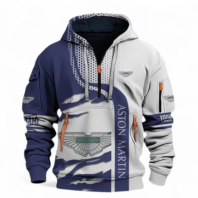 Dynamic Driving Machine Hoodie Half Zip 3D, Sporty & Casual  Hoodie For Car Lovers CAR396 - Blue