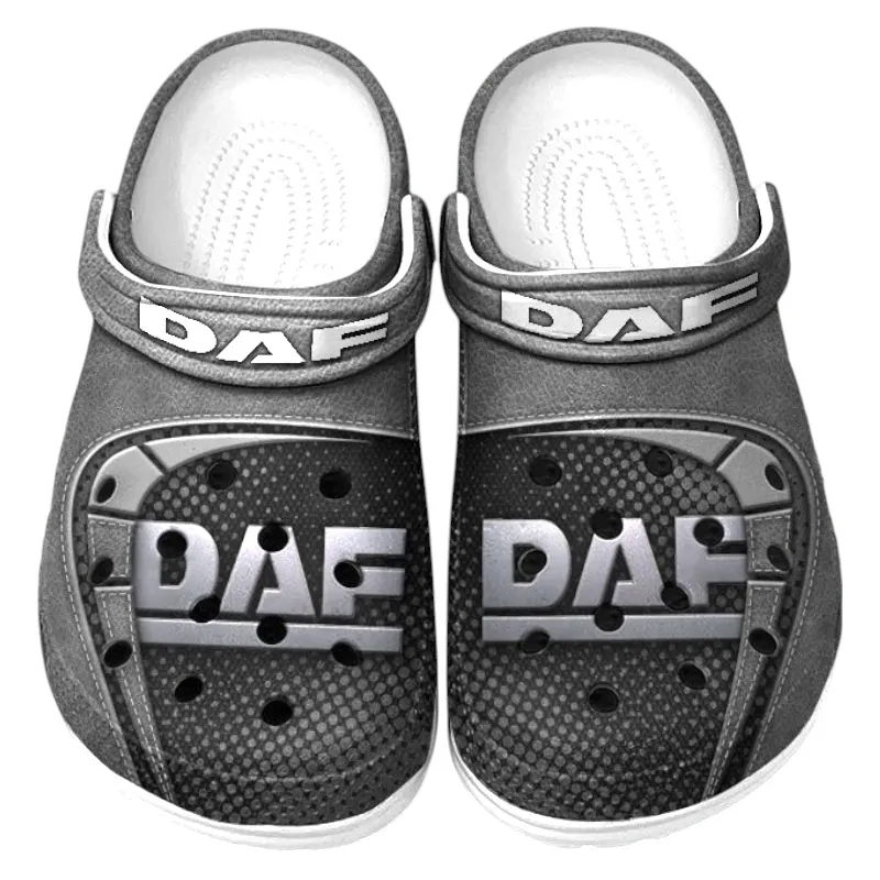 Eastern European Car Lover’s All Over Print Clog, Slip-On Shoes for Daily Comfort and Garage Style CAR177 - Gray