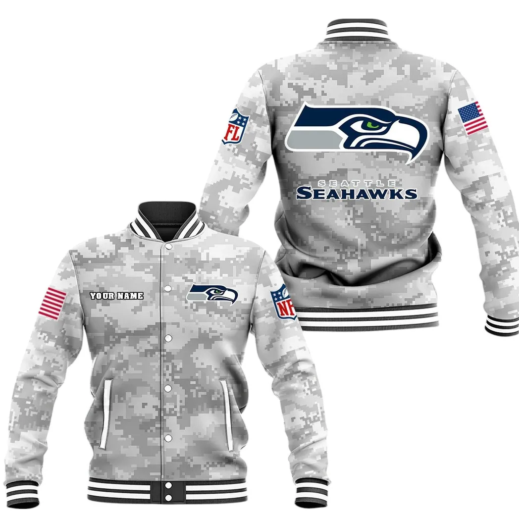Emerald Fans Baseball Jacket, Everyday Varsity Fan Gear DNFL128 - White