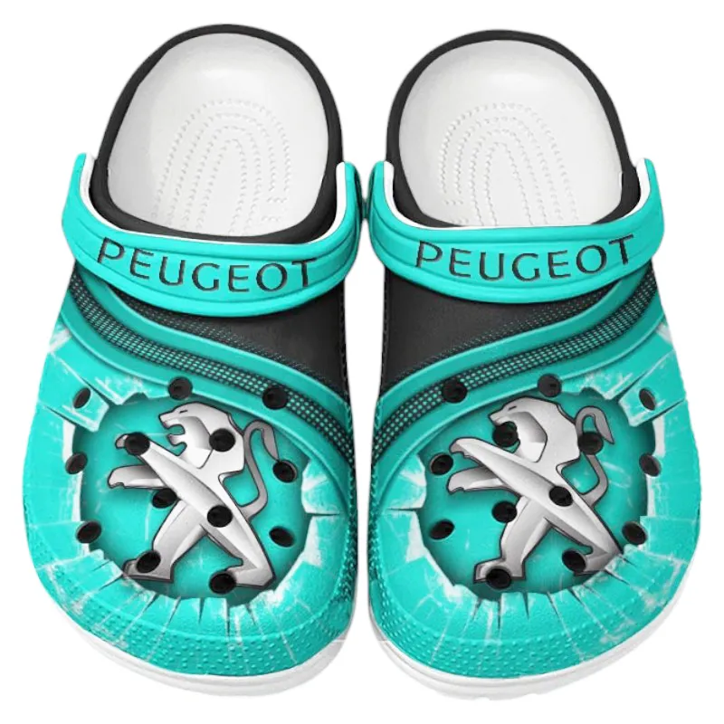 European Sedan Culture Clog, Stylish All Over Print Lightweight Shoes for Auto Fans and Streetwear Style CAR188 - Cyan