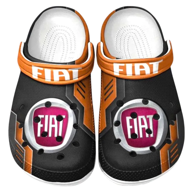Everyday Auto Lover’s All Over Print Clog, Slip-On Shoes for Daily Comfort and Garage Style CAR185 - Orange