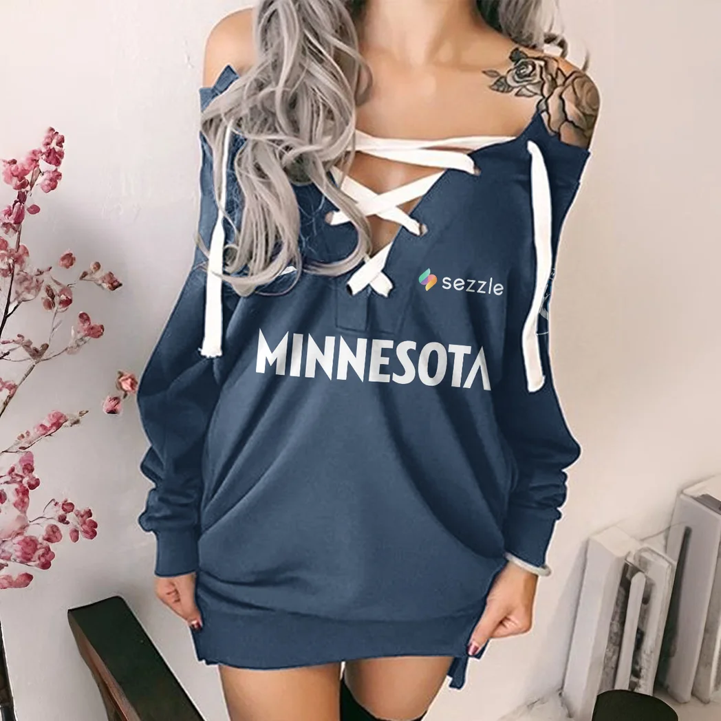 Everyday Fan Spirit Lace-Up Sweatshirt For Women, Streetwear Lace-Up Hoodie HVN1280