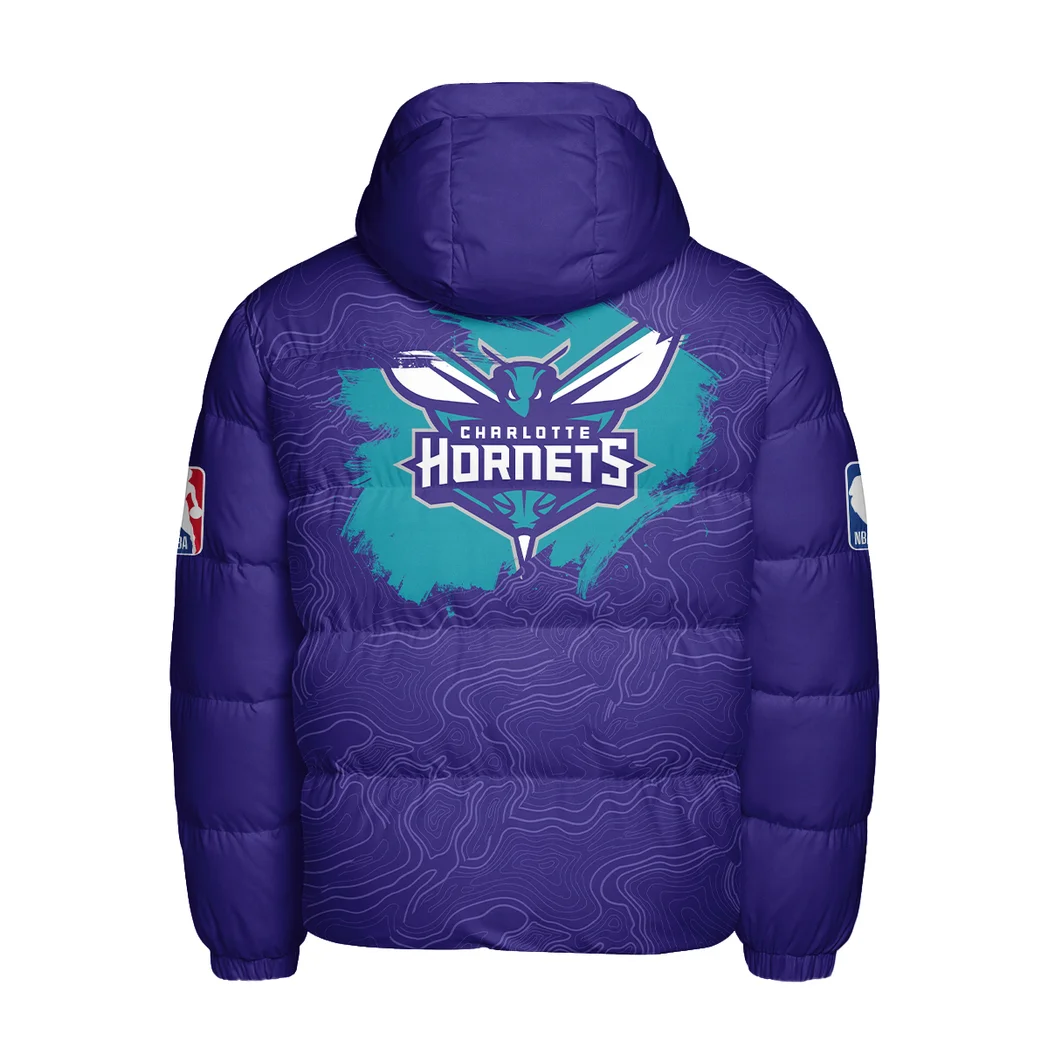 Everyday Game Spirit Hooded Cotton Jacket, Sport Culture Street Puffer HVN1276 - Image 3