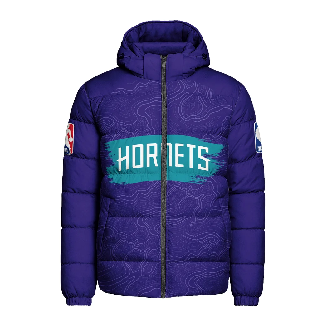 Everyday Game Spirit Hooded Cotton Jacket, Sport Culture Street Puffer HVN1276 - Image 2