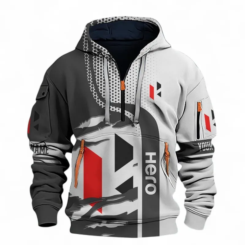 Everyday Motorcycle Hoodie Half Zip 3D, Streetwear Casual Outfit For Car Lovers CAR398 - Black