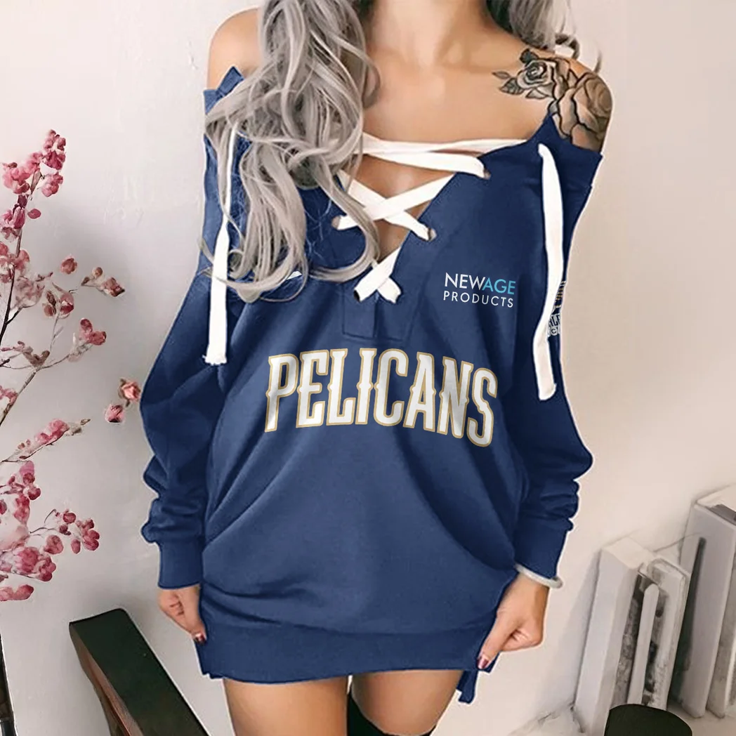Everyday Supporter Lifestyle Lace-Up Sweatshirt For Women, Everyday Fan Hoodie Dress HVN1280