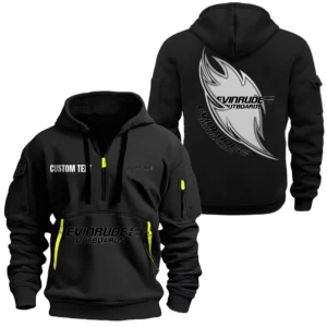 Hoodie Half Zipper Exclusive Logo Gift For Boat Engine Enthusiasts CAR170 - Black