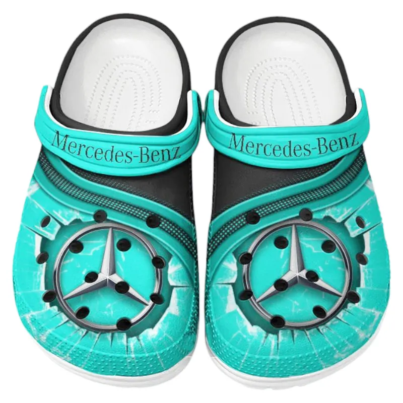 Executive Sedan Lover’s All Over Print Clog, Slip-On Shoes for Daily Comfort and Garage Style CAR188 - Cyan