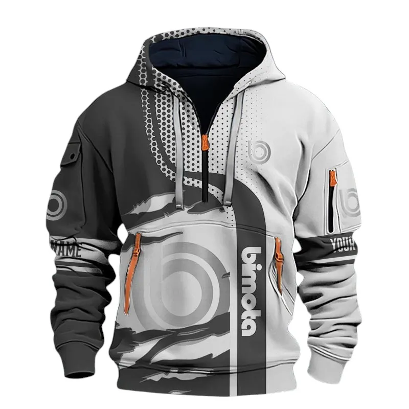Exotic Bike Hoodie Half Zip 3D, Sporty Urban Look Hoodie For Car Lovers CAR398 - Black