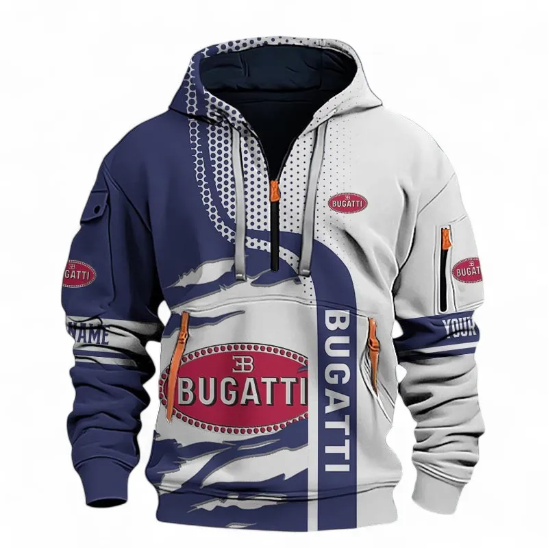 Extreme Speed Vehicle Hoodie Half Zip 3D, Sporty Everyday Wear Hoodie For Car Lovers CAR396 - Blue