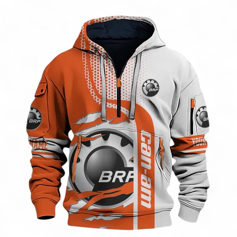Extreme Terrain Vehicle Hoodie Half Zip 3D, Durable & Casual Streetwear For Car Lovers CAR398 - Orange