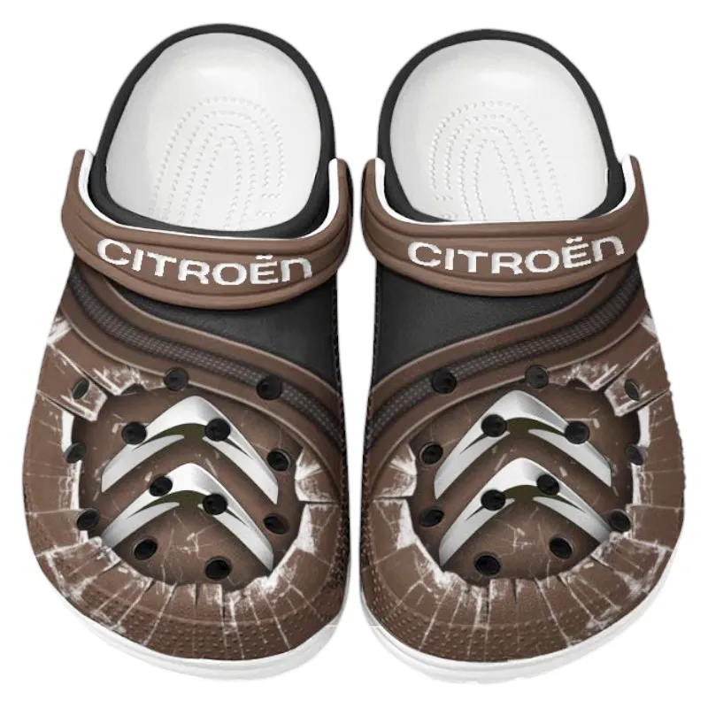 Family Car Culture Clog, Stylish All Over Print Lightweight Shoes for Auto Fans and Streetwear Style CAR188 - Brown