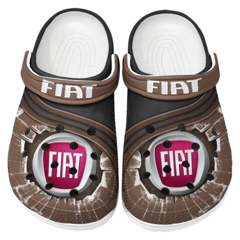 Family Hatchback Culture Clog, Stylish All Over Print Lightweight Shoes for Auto Fans and Streetwear Style CAR188 - Brown