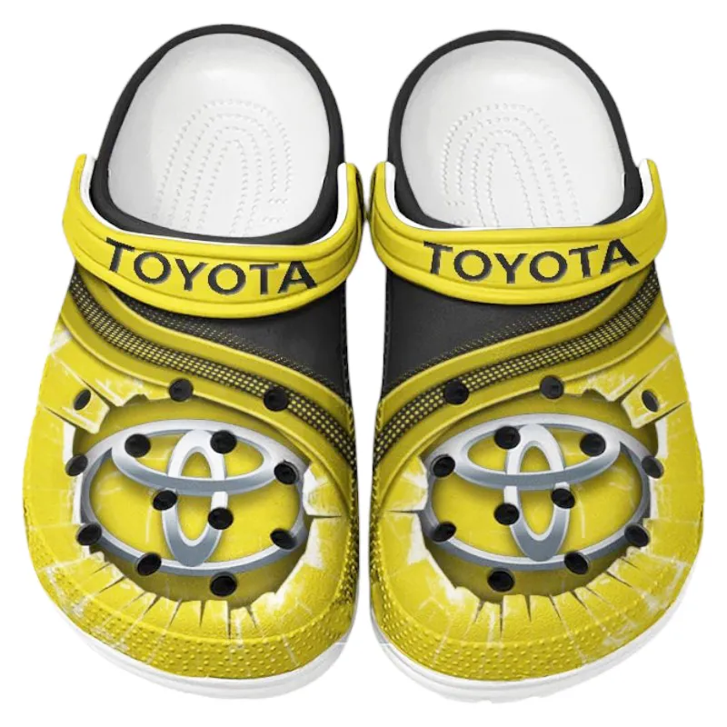 Family Vehicle Culture Clog, Stylish All Over Print Lightweight Shoes for Auto Fans and Streetwear Style CAR188 - Yellow