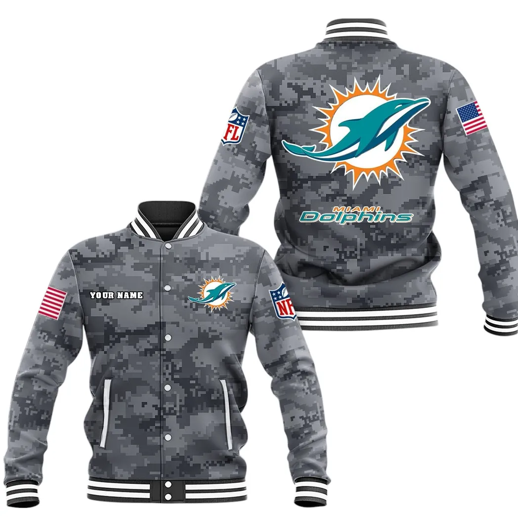 Fan Marine Squad Baseball Jacket, Sport Fan Baseball Jacket DNFL128 - Black