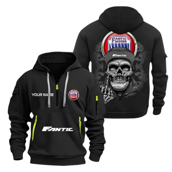 Hoodie Half Zipper Exclusive Logo Gift For Performance Scooter Enthusiasts CAR166 - Black