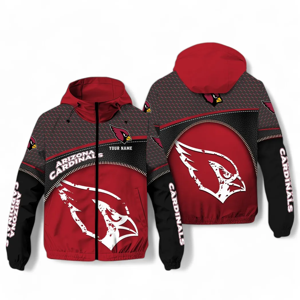 Feathered Army Windbreaker Jacket, Lightweight Sports Fan Gear NFL191 - Red Black