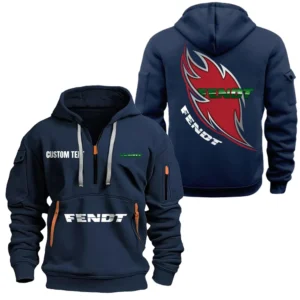 Hoodie Half Zipper Exclusive Logo Gift For Sustainable Land Tractor Enthusiasts CAR170 - Navy