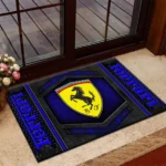 Superfast Road Car Doormat, Durable Auto-Inspired Rug for Garage or Home Entry CAR135 - Blue