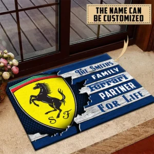 Italian Supercar Doormat, Durable Auto-Inspired Rug for Garage or Home Entry CAR135 - Blue
