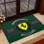Italian Supercar Doormat, Durable Auto-Inspired Rug for Garage or Home Entry CAR169 - Green